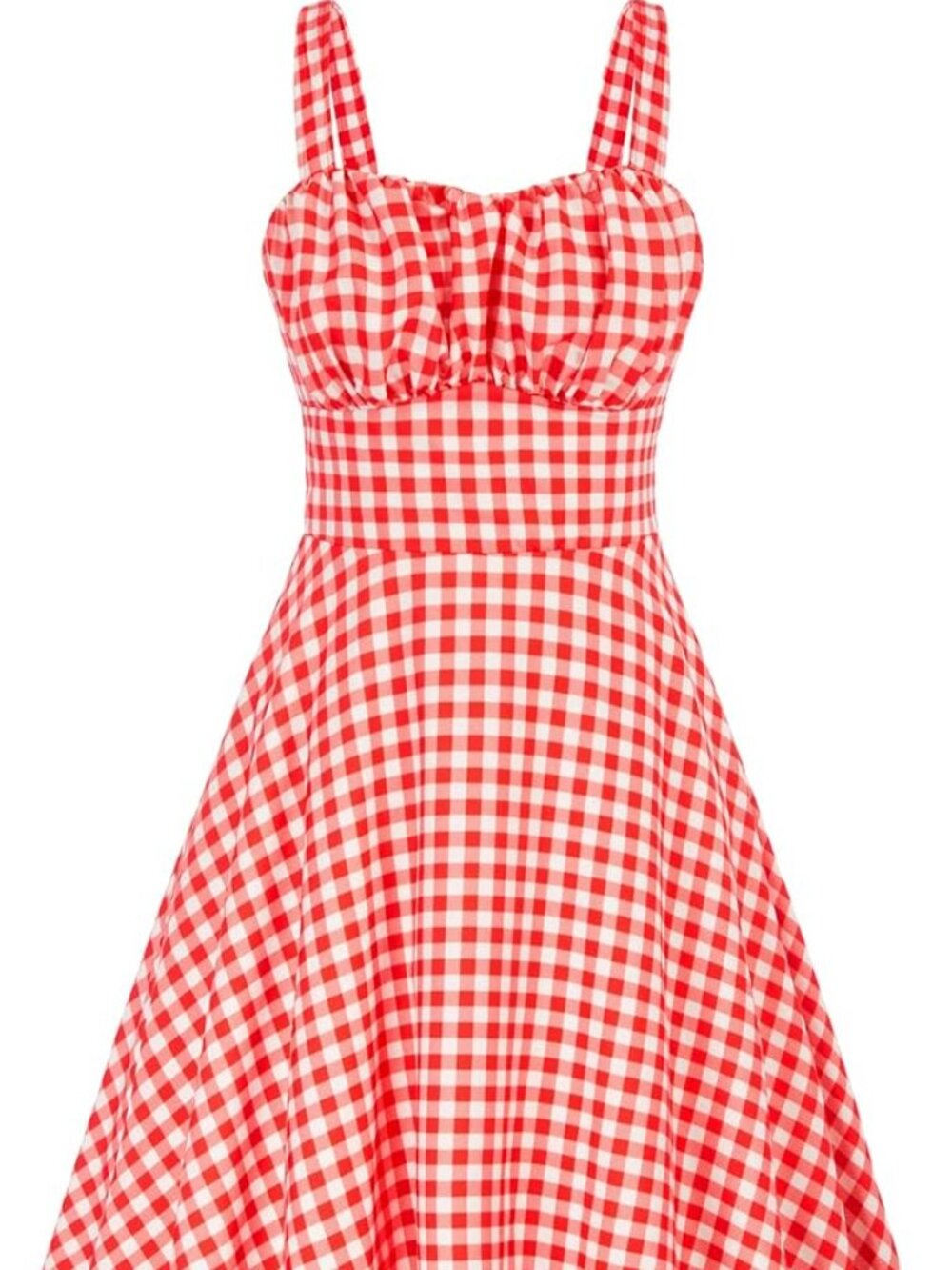 Belle Poque Red and White Gingham Vintage-Inspired A-Line Midi Dress – Size XL